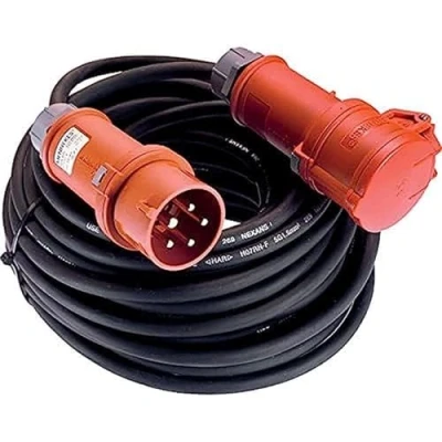 Afbeelding van AS Schwabe 60549 Stroom Verlengkabel 32 A Zwart 10.00 m H07RN F 5G 4 mm² Met fasewisselaar