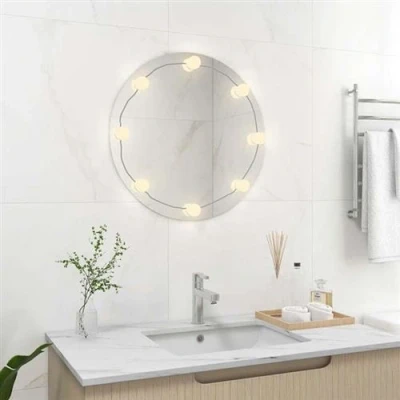 Afbeelding van VidaXL Wandspiegel met LED lampen rond glas