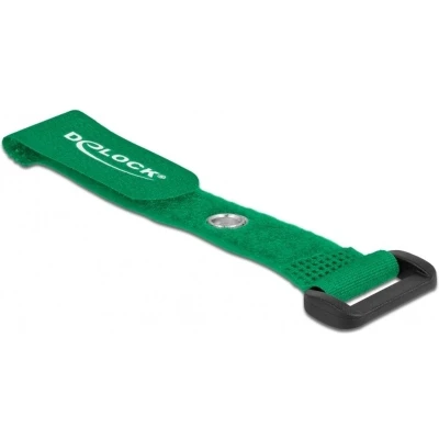 Afbeelding van Klittenband kabelbinders met gesp en ring 150 x 20mm / groen (5 stuks)