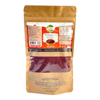 Image de Épice de sumac, poudre sumac moulu, assaisonnement vinaigre, légèrement séché et épices végétaliennes (200 g)