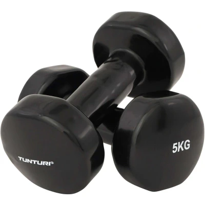 Afbeelding van Tunturi Vinyl Dumbels 5,0 Kg Zwart