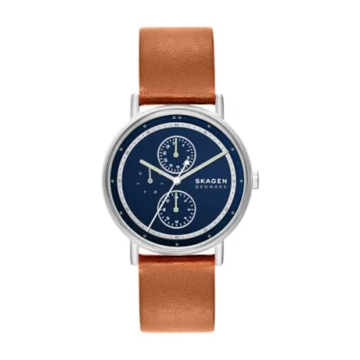 Afbeelding van Skagen Montre à quartz analogique pour homme avec bracelet en cuir SKW6943