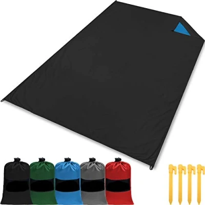 Afbeelding van gipfelsport picknickdeken, outdoor stranddeken, waterdicht, wasbaar, zandvrij, 150 x 110 cm, zwart