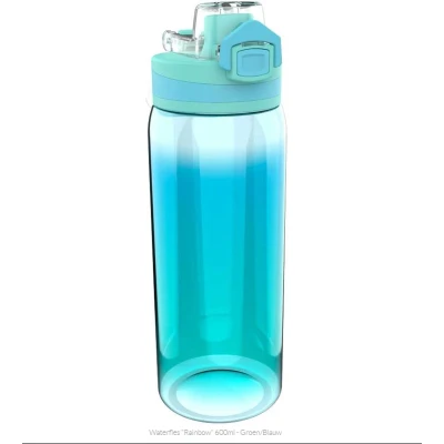 Afbeelding van LUNCH BUDDIES: WATERFLES &quot;RAINBOW&quot; 600ML GROEN/BLAUW