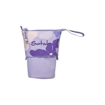 Afbeelding van satch Pencil Slider extra groot met scheidingsvak, vak ritssluiting, penhouder, hoek, kijkvenster voor schema, lila bloesem paars, one size