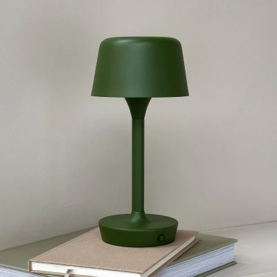 Afbeelding van Dyberg Larsen LED tafellamp Flow, groen, hoogte 25 cm