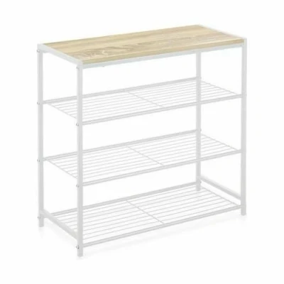 Afbeelding van Planken Confortime Wit Hout Metaal 60 x 30 63,5 cm (3 Stuks)