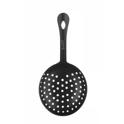 Afbeelding van HENDI Julep BarUp Cocktailzeef voor het zeven van ijs, fruit en kruiden, met handvat, cocktailtrainer, barzeef, poedercoating, 160 x 75 20 mm, roestvrij staal, zwart