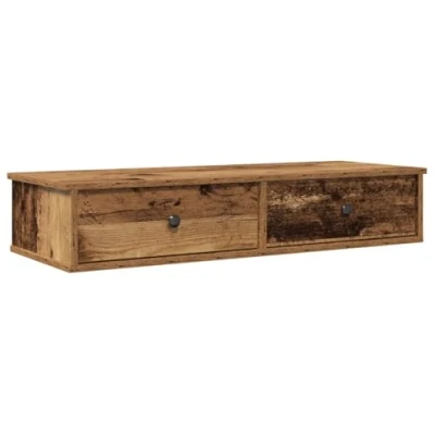Afbeelding van vidaXL Wandschap met lades 100x37,5x19 cm bewerkt hout oud houtkleurig