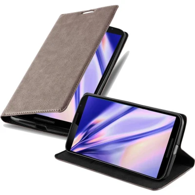 Afbeelding van Cadorabo Hoesje geschikt voor Motorola Google NEXUS 6 in KOFFIE BRUIN Beschermhoes met magnetische sluiting, standfunctie en kaartvakje Book Case Cover Etui