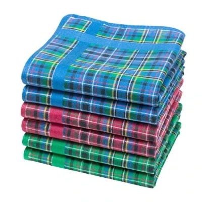 Afbeelding van Merrysquare Zakdoeken van Schotse stof model Glencoe klein formaat 28 cm 6 stuks 100% katoen, Meerkleurig