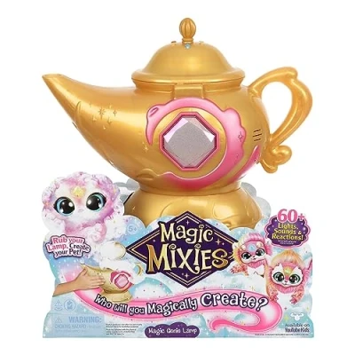 Afbeelding van Magic Mixies Magische lamp in roze kleur, interactief speelgoed, goochelspel met geniale pop Mixie, lichten, geluiden en misteffecten, voor kinderen vanaf 5 jaar, beroemd (MGX09100)
