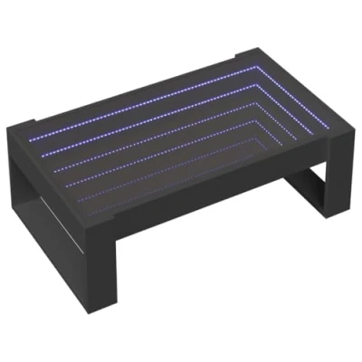 Image de vidaXL Table basse avec LED infini noir 90x53x30 cm847638