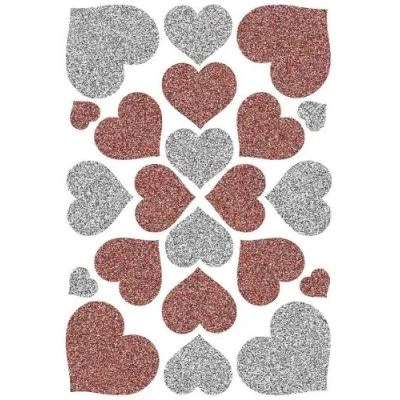 Image de Herma sticker magic coeurs rouge argent 22 sticks 1 feuille 85x120mm 6387