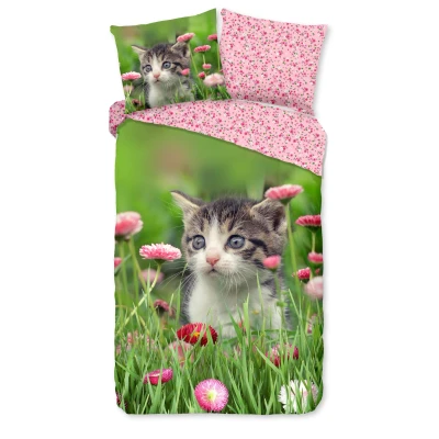 Afbeelding van Good Morning Kinderdekbedovertrek &quot;poes&quot; Multi (140x200/220 cm) Katoen
