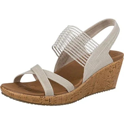 Afbeelding van Skechers Beverlee High Tea Meisjessandalen met open tenen, Natuurlijke Beige
