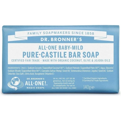 Afbeelding van Dr. Bronner ́s PURE Natural SOAP 140G Zeep, Dames, Maat: 140 g, Baby mild