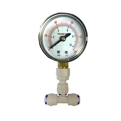 Afbeelding van The Water Filter Men RO aquariumdrukmeter Omgekeerd osmosesysteem met 1/4 buisleidingen
