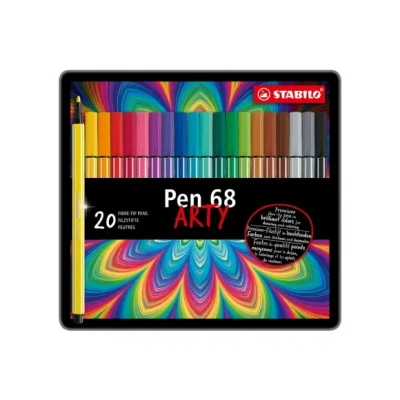 Afbeelding van Stabilo Pen 68 Viltstift, Metalen Doos Van 20 Stiften In Geassorteerde Kleuren Viltstift