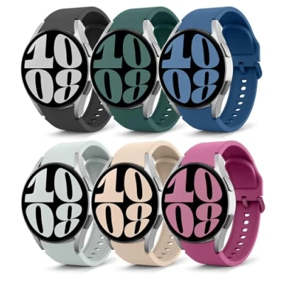 Afbeelding van MoKo flexibele siliconen reservearmband, compatibel met Samsung Galaxy Watch 7 FE 6 5 4 40 mm/44 mm, Classic 43 mm/47 Pro 45 42 mm/46 20 stuks