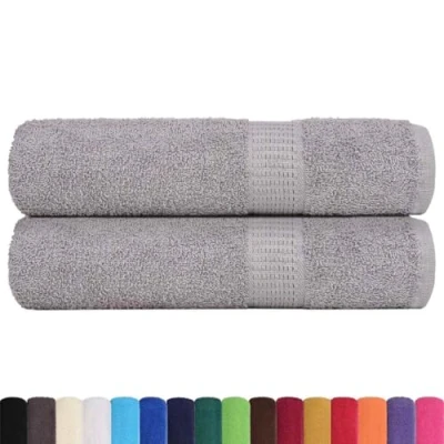 Afbeelding van vidaXL Douchehanddoeken 2 st 70x140 cm 360 g/m² 100% katoen grijs