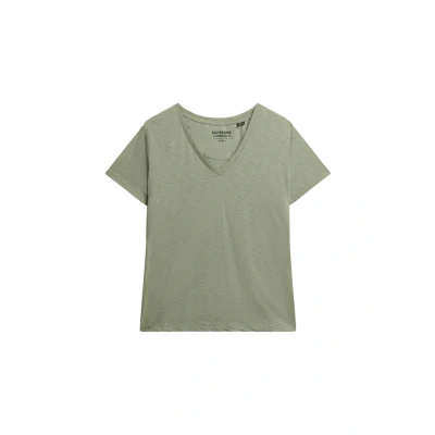 Afbeelding van Superdry Studios SLUB Embroidered Tshirt basic, Dames, Maat: 40, Dusty sage