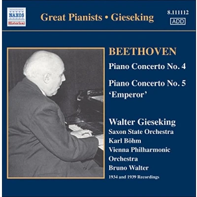 Afbeelding van Walter Gieseking, Vienna Philharmonic Orchestra, Bruno Beethoven: Piano Concertos Nos. 4 &amp; 5 (CD)