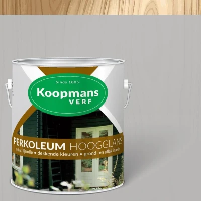 Afbeelding van Koopmans Perkoleum Zilvergrijs Hoogglans Dekkend 2.5L kleur Beits