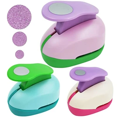 Afbeelding van Papierperforatoren, 3 Stuks Hefboomperforator Cirkel Punch Ronde Papieren Perforators, voor Scrapbooking DIY wenskaarten Creatieve Vrije tijd (willekeurige kleur)