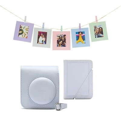 Afbeelding van Fujifilm Instax Mini 12 accessoires Cameratas, fotokaarten met clips &amp; fotoalbum Klei Wit