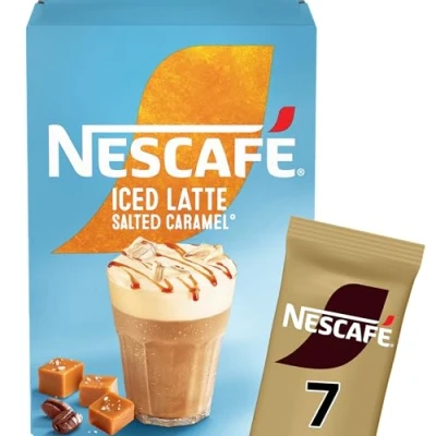 Afbeelding van NESCAFÉ Instant koffie met gezouten karamel, 7 zakjes van 14,5 g, 100% verantwoorde (1 stuk)