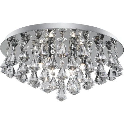 Afbeelding van Searchlight Hanna Plafondverlichting Ø 45 X 20 Cm Chroom