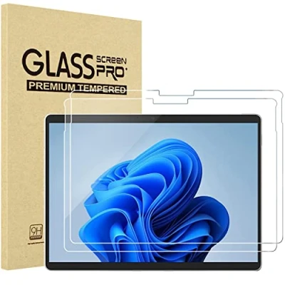 Afbeelding van Procase 2 displaybeschermfolie van gehard glas voor Surface Pro 8/Surface X 13 inch 2021, displaybescherming, krasbestendig, 0,33 mm dikte, hardheid 9H