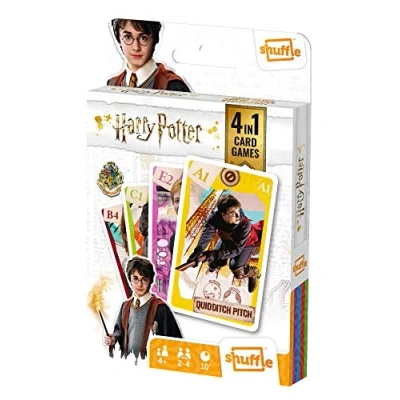 Afbeelding van Harry Potter 4in1 Speelkaarten (Kwartet, memo, snap, actie spel)