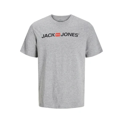 Afbeelding van Jack &amp; Jones Jjecorp LOGO CREW NECK Tshirt print, Heren, Maat: Medium, Light grey melange