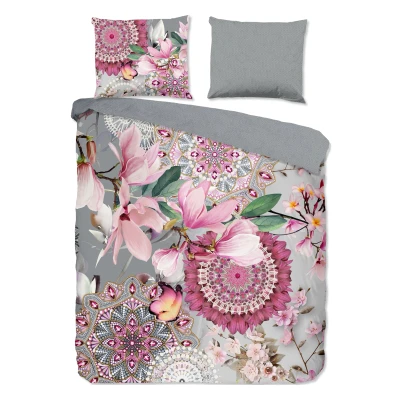 Afbeelding van HIP Dekbedovertrek &quot;mandala&#039;s en magnolia bloemen&quot; Multi (200x200/220 cm) Katoen Flanel