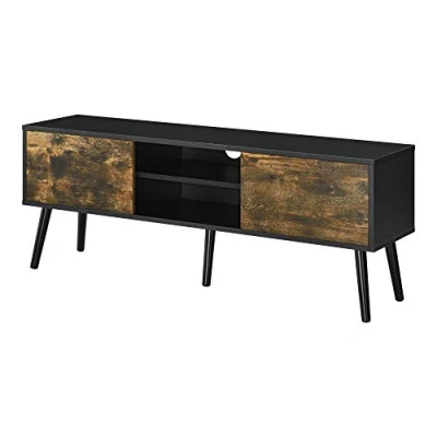 Afbeelding van TV meubel Eskilstuna 120x29,5x46,5 zwart houtkleurig donker