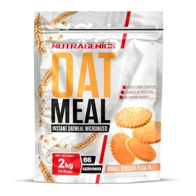 Afbeelding van Havermout Smaken Nutragenics Instant Oatmeal 2 kg Poeder (Biscuit)