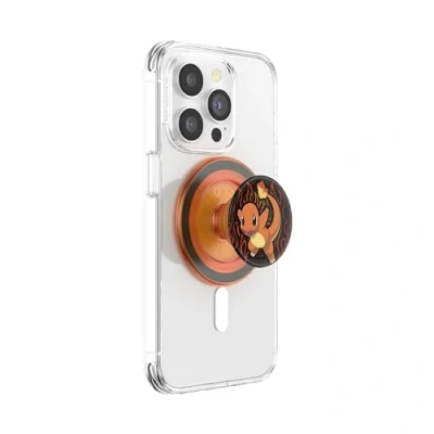 Afbeelding van PopSockets: PopGrip voor MagSafe, uittrekbare telefoonhouder en handgreep met verwisselbare bovenkant smartphones hoesjes, inclusief adapterring Pokémon Charmander Flame