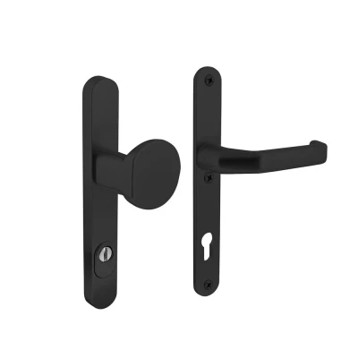 Afbeelding van Intersteel veiligheidsbeslag smal skg*** greep/kruk profielcilinder 92 mm aluminium zwart
