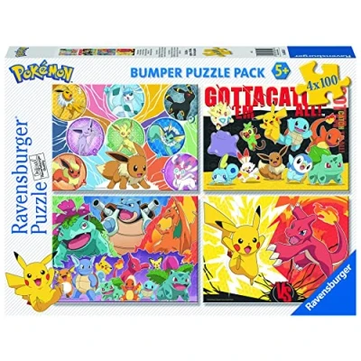 Afbeelding van Ravensburger puzzel pokemon 4 in 1 (100 stukjes)