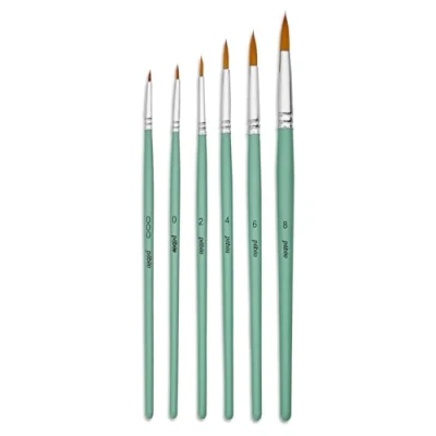 Image de Pebeo Lot de pinceaux 6 parties rond taille : 000, 0, 2, 4, 6, 8