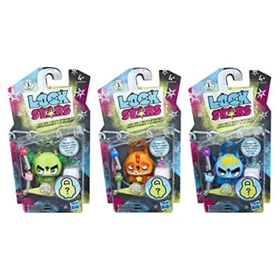 Afbeelding van Hasbro Lock Stars Figuur, set van 3 hangsloten om te verzamelen, E4607, gevarieerd, willekeurig model