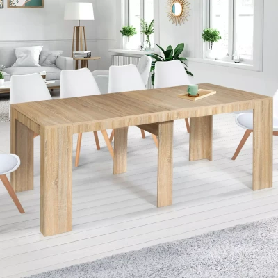 Afbeelding van Table console extensible ORLANDO 10 personnes 235 cm bois façon hêtre