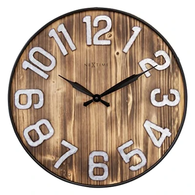 Afbeelding van Nextime Ne 3277Br Grote Wandklok Aberdeen 50 Cm Hout/Metaal