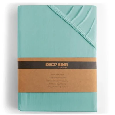 Image de DecoKing Drap Housse 80x200 90x200 cm 100% Coton Peigné Jersey Doux 80x200cm 90x200cm Turquoise Clair Amber