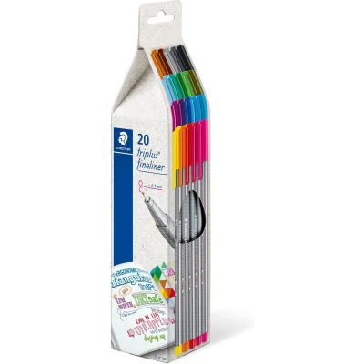 Afbeelding van STAEDTLER 334 CG20 Triplus fineliner in 20 verschillende kleuren