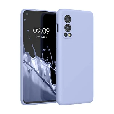 Afbeelding van kwmobile telefoonhoesje geschikt voor OnePlus Nord 2 5G Hoesje met siliconen coating Smartphone case in mat lichtblauw