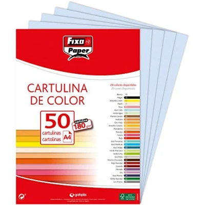 Image de Fixo Paper 11110337 Lot de 50 feuilles papier cartonné A4 Bleu ciel 180g