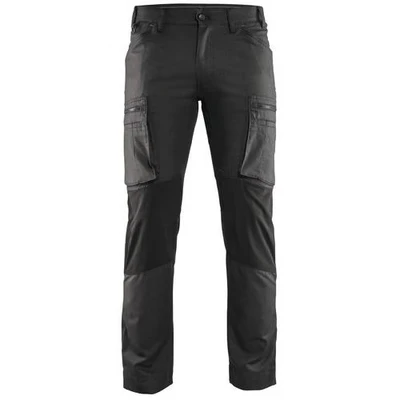 Image de Pantalon services stretch gris foncé/noir